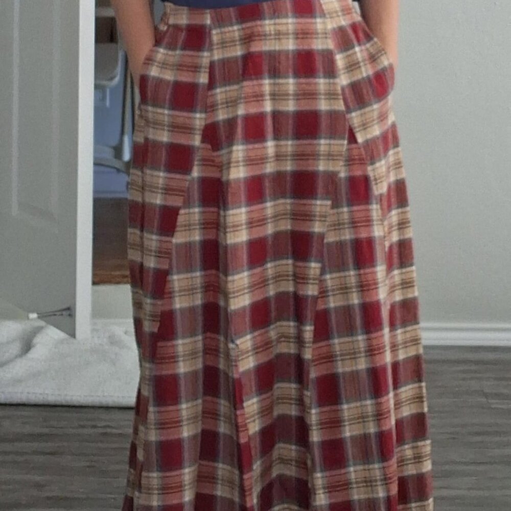 Womens Flannel Plaid Long Skirt - Picture 4 of 8